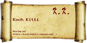 Koch Kitti névjegykártya